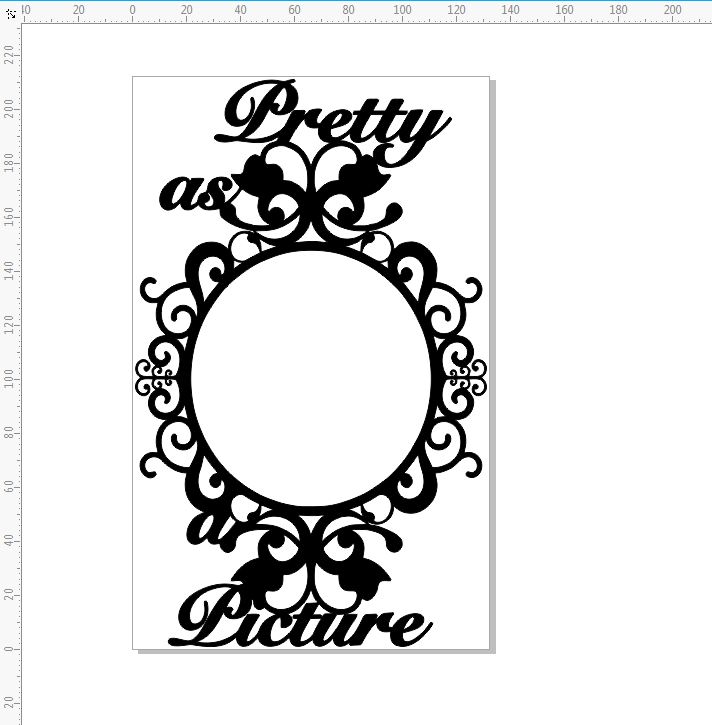 Pretty as a picture Oval ornate frame , 210 x 130 mm